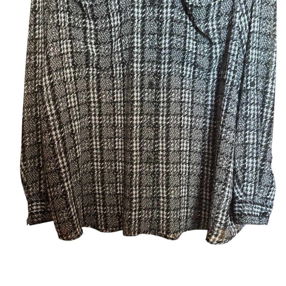 Michael Kors Top Women 2X Multicolor Houndstooth Button Up Shirt Collared Blouse - Picture 4 of 9